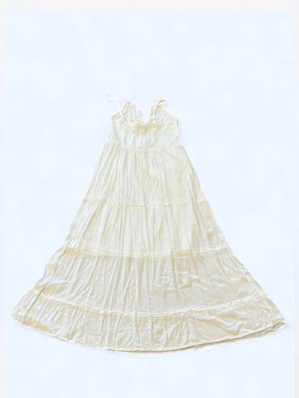 Justify White Tie-Front Smocked Maxi Dress - Picture 5 of 7